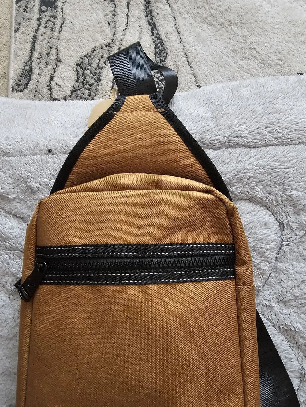 True Religion Tan & Black Crossbody Sling Bag